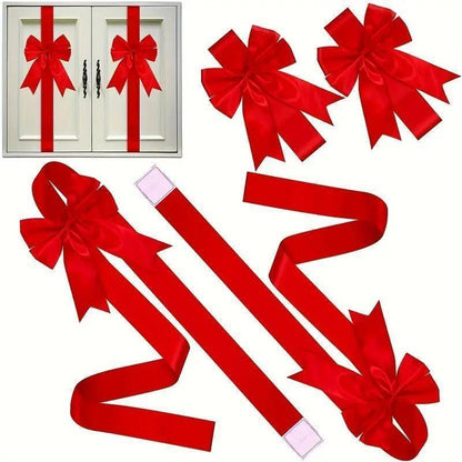 🎄 Christmas Cabinet Ribbon Bow – 78.7" Oversized Door & Furniture Decoration Ribbon for Kitchen, Tree, Gift Wrapping & Party Decor