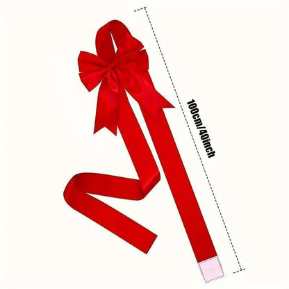 🎄 Christmas Cabinet Ribbon Bow – 78.7" Oversized Door & Furniture Decoration Ribbon for Kitchen, Tree, Gift Wrapping & Party Decor
